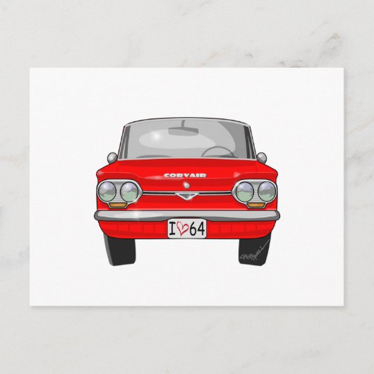 Carte Postale Vue avant Corvair 1964 (Devant)