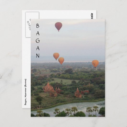 Carte Postale vue ballons bagan (Devant / Derrière)