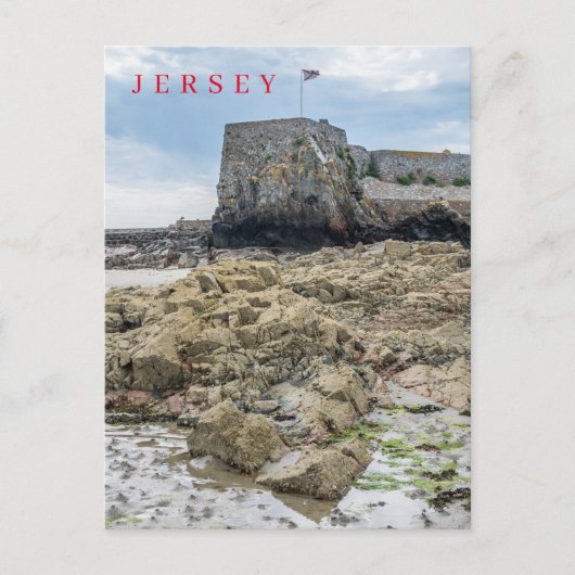 Carte postale vue bastion du château Jersey Elizab (Devant)