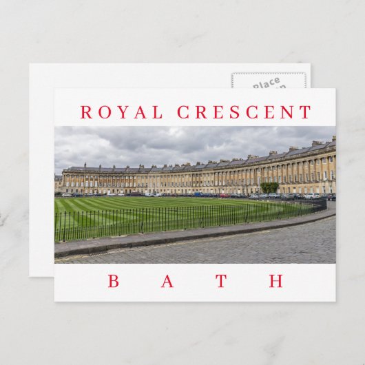 Carte postale vue Bath Royal Crescent (Devant / Derrière)