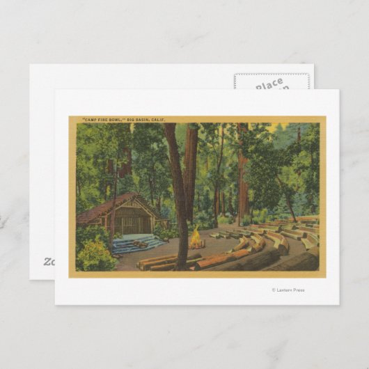 Carte Postale Vue "Camp Fire Bowl" de Big Basin, Californie (Devant / Derrière)