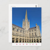 Carte postale vue cathédrale de Norwich (Devant / Derrière)