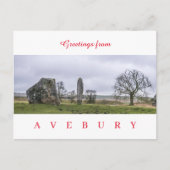 Carte postale vue cercle en pierre Avebury (Devant)