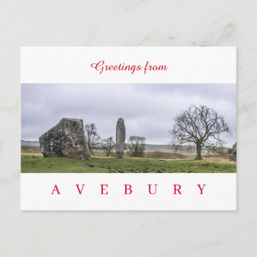 Carte postale vue cercle en pierre Avebury (Devant)
