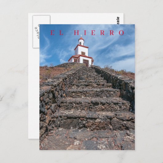 Carte postale vue clocher de l'église El Hierro (Devant / Derrière)