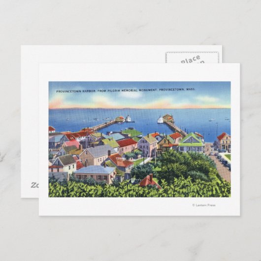 Carte Postale Vue commémorative du pèlerin du port (Devant / Derrière)