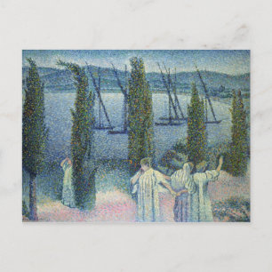 Carte Postale Vue côtière avec cyprès, 1896