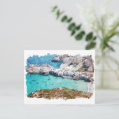 Carte Postale Vue côtière colorée de Milos Grèce (Debout devant)