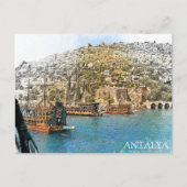Carte Postale Vue côtière d'Antalya Turquie (Devant)