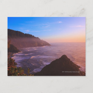 Carte Postale Vue côtière de Cliff en Oregon au coucher du solei