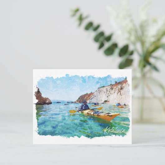 Carte Postale Vue côtière de Kefalonia Grèce (Debout devant)