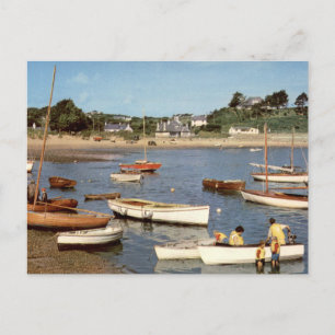 Carte Postale Vue côtière galloise vintage du port d'Abersoch