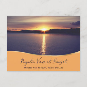 Carte Postale Vue coucher de soleil Paignton Princess Pier Torqu