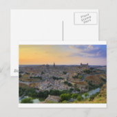 Carte Postale Vue coucher de soleil sur Toledo Espagne (Devant / Derrière)