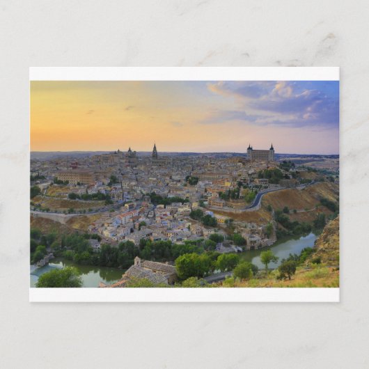 Carte Postale Vue coucher de soleil sur Toledo Espagne (Devant)