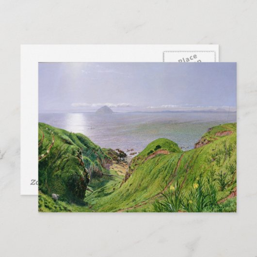 Carte Postale Vue d'Ailsa Craig et de l'île d'Arran, 1860 (Devant / Derrière)