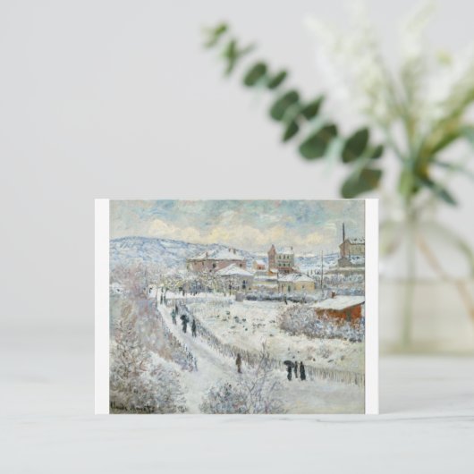 Carte Postale Vue d'Argenteuil dans la neige par Claude Monet (Debout devant)