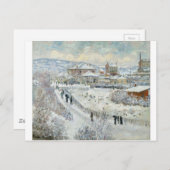 Carte Postale Vue d'Argenteuil dans la neige par Claude Monet (Devant / Derrière)
