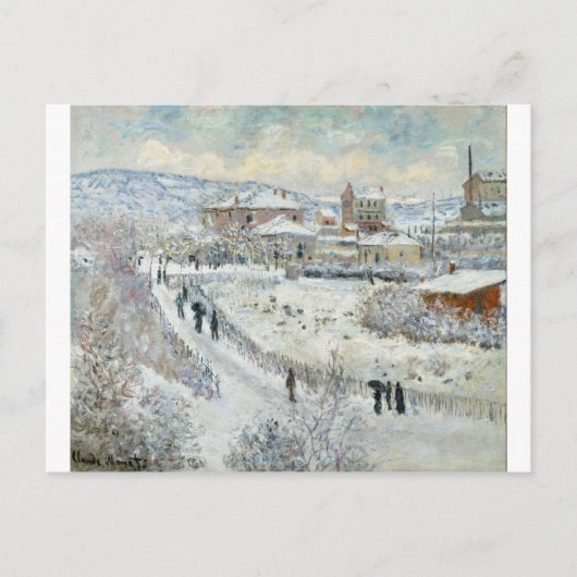 Carte Postale Vue d'Argenteuil dans la neige par Claude Monet (Devant)