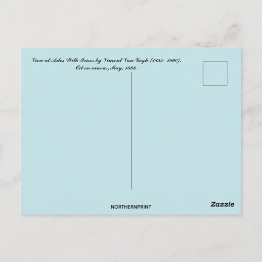 Carte Postale Vue d'Arles With Irises par Vincent Van Gogh (Dos)