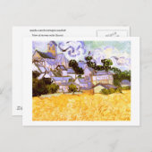 Carte Postale Vue d'Auvers avec Church Van Gogh Art (Devant / Derrière)