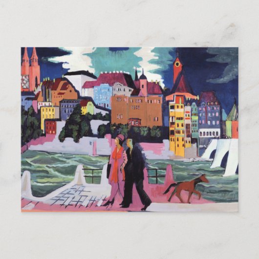 Carte Postale Vue de Bâle et du Rhin (Devant)