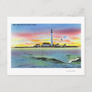 Carte Postale Vue de Boon Island et du phare de York