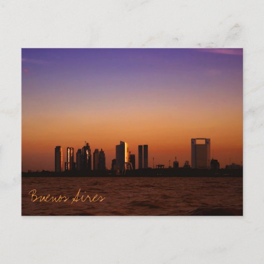 Carte Postale Vue de Buenos Aires au coucher du soleil (Devant)