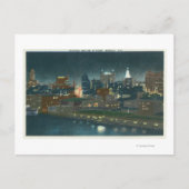 Carte Postale Vue de Buffalo Skyline la nuit (Devant)