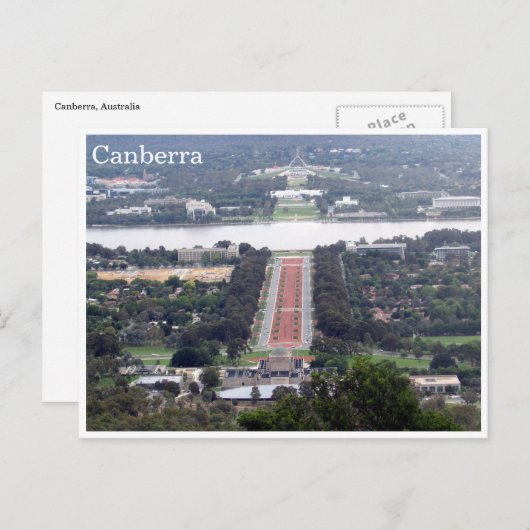 Carte Postale vue de Canberra (Devant / Derrière)