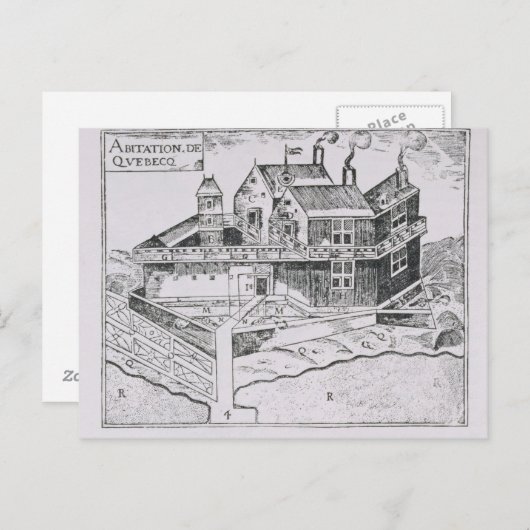 Carte Postale Vue de Champlain sur le Québec (Devant / Derrière)