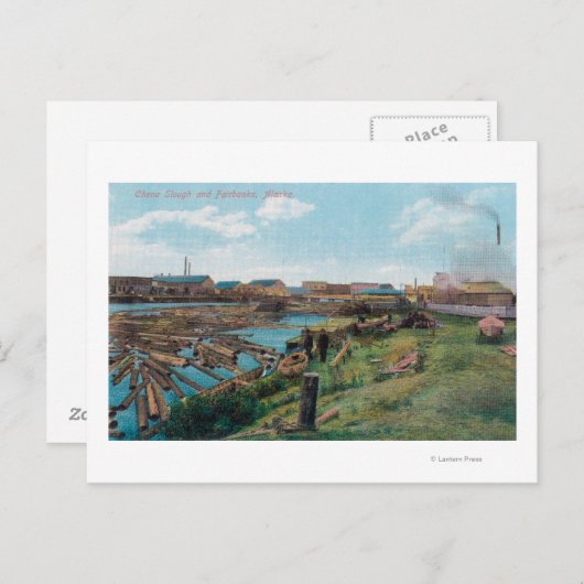 Carte Postale Vue de Chena Slough depuis la ville (Devant / Derrière)