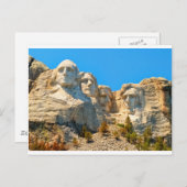 Carte Postale Vue de classique du mont Rushmore (Devant / Derrière)