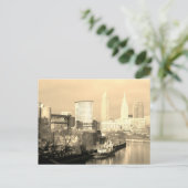 Carte Postale Vue de Cleveland, OH Sepia River (Debout devant)