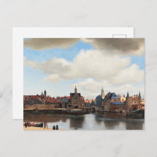 Carte Postale Vue de Delft par Johannes Vermeer (Devant / Derrière)