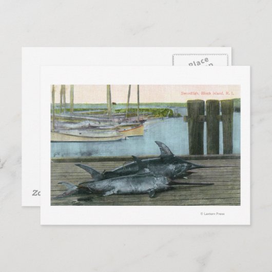 Carte Postale Vue de deux espadons (Devant / Derrière)