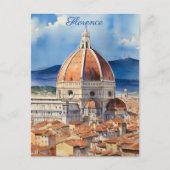 Carte Postale Vue de Florence | le Duomo | aquarelle (Devant)