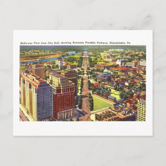 Carte Postale Vue de Franklin Parkway à Philadelphie (Devant)