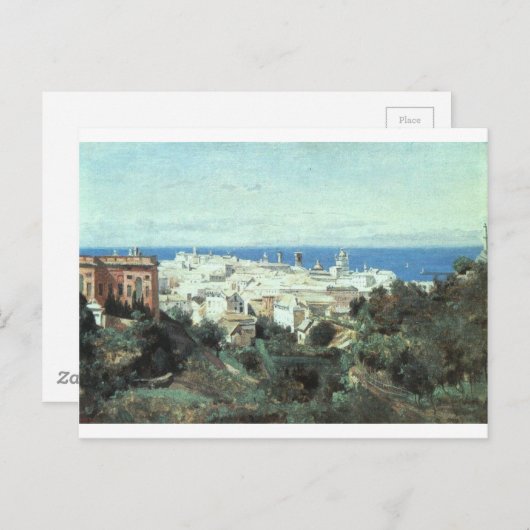 Carte Postale Vue de Gênes par Camille Corot (Devant / Derrière)