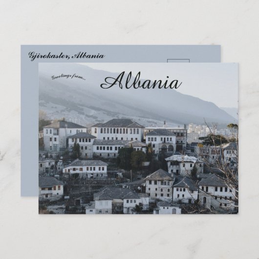 Carte Postale Vue de Gjirokaster Albanie (Devant / Derrière)
