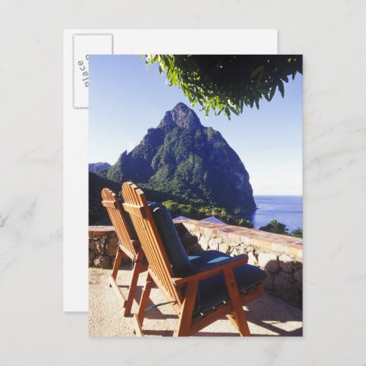 Carte Postale Vue de Gros Piton depuis Stonefield Estate Villa (Devant / Derrière)