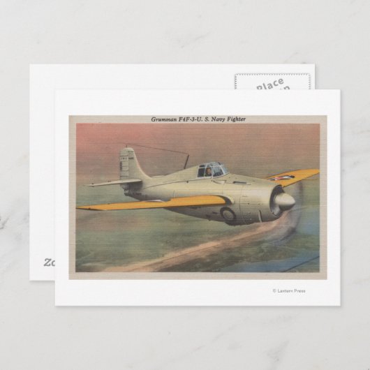 Carte Postale Vue de Grumman F4F-3-U.S. Navy Fighter (Devant / Derrière)