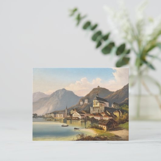 Carte Postale Vue de Hallstatt | Johann Wilhelm Jankowsky (Debout devant)