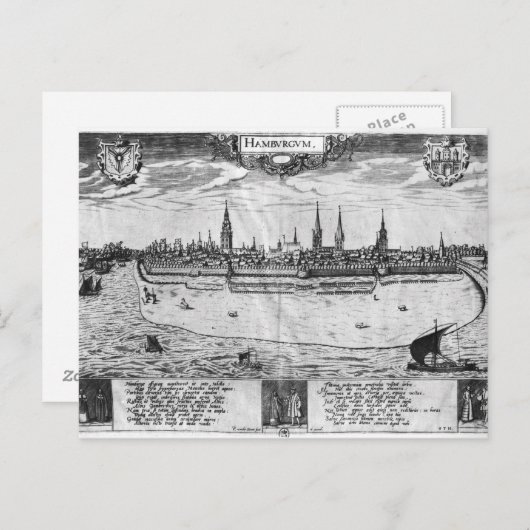 Carte Postale Vue de Hambourg (Devant / Derrière)