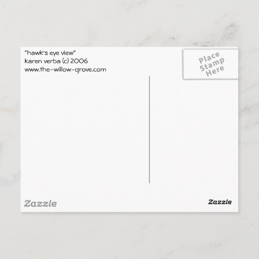 Carte Postale vue de hawk (Dos)