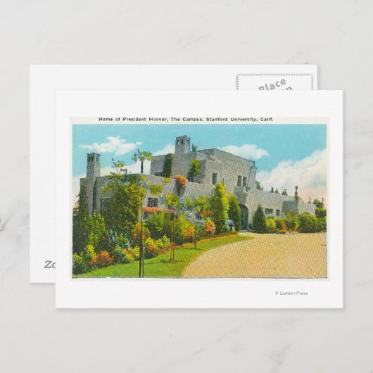 Carte Postale Vue de Hoover's Home, Campus U de Stanford (Devant / Derrière)