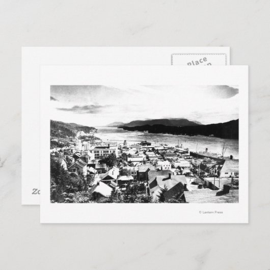 Carte Postale Vue de Ketchikan, Alaska regardant sud-est (Devant / Derrière)