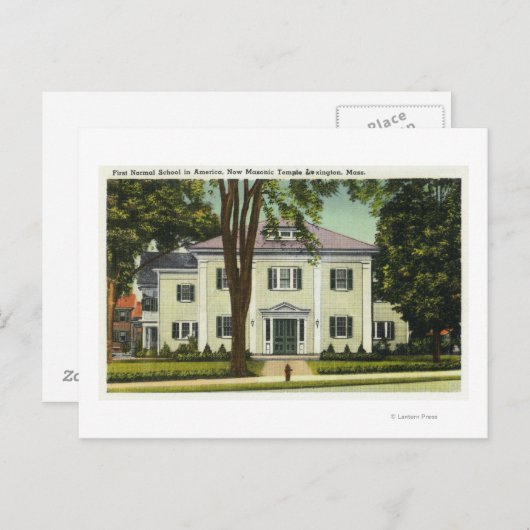 Carte Postale Vue de la 1ère école normale en Amérique (Devant / Derrière)