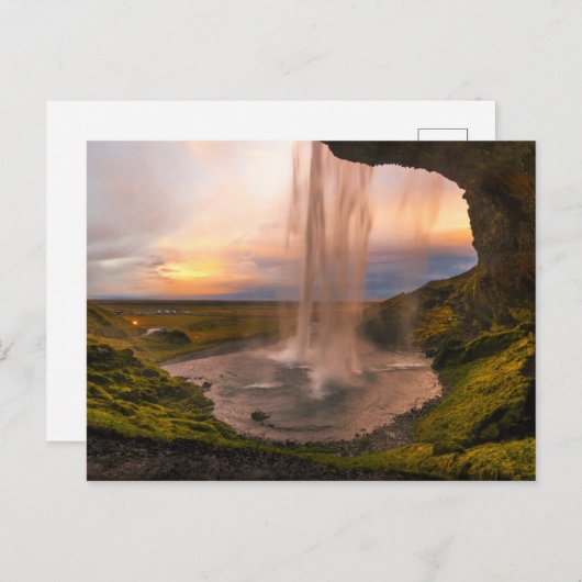 Carte Postale Vue de la cascade Islande Seljalandsfoss (Devant / Derrière)