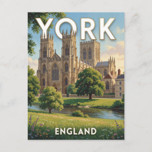 Carte Postale Vue de la cathédrale gothique de York Angleterre